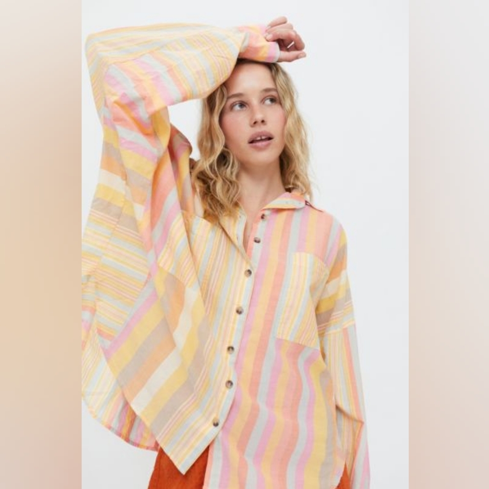 Urban Outfitters Sky Slouchy Button Down Shirt